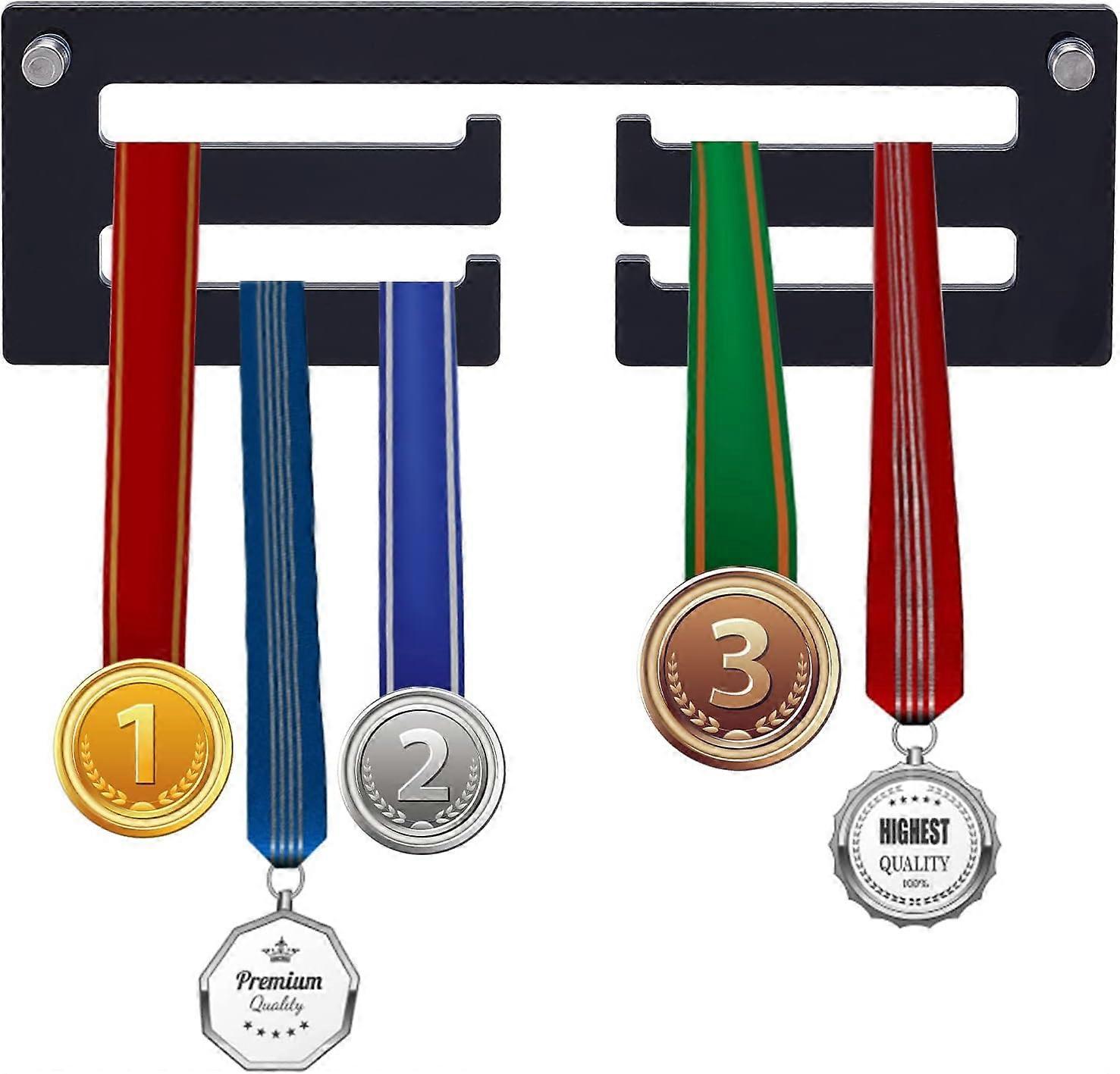 Medals Display Hanger Rack 11.81 Inches Rectangle Acrylic Medal Hanger Wall Mount Easy to Install Medal Display Holder Frame for All Sports Medals Soc