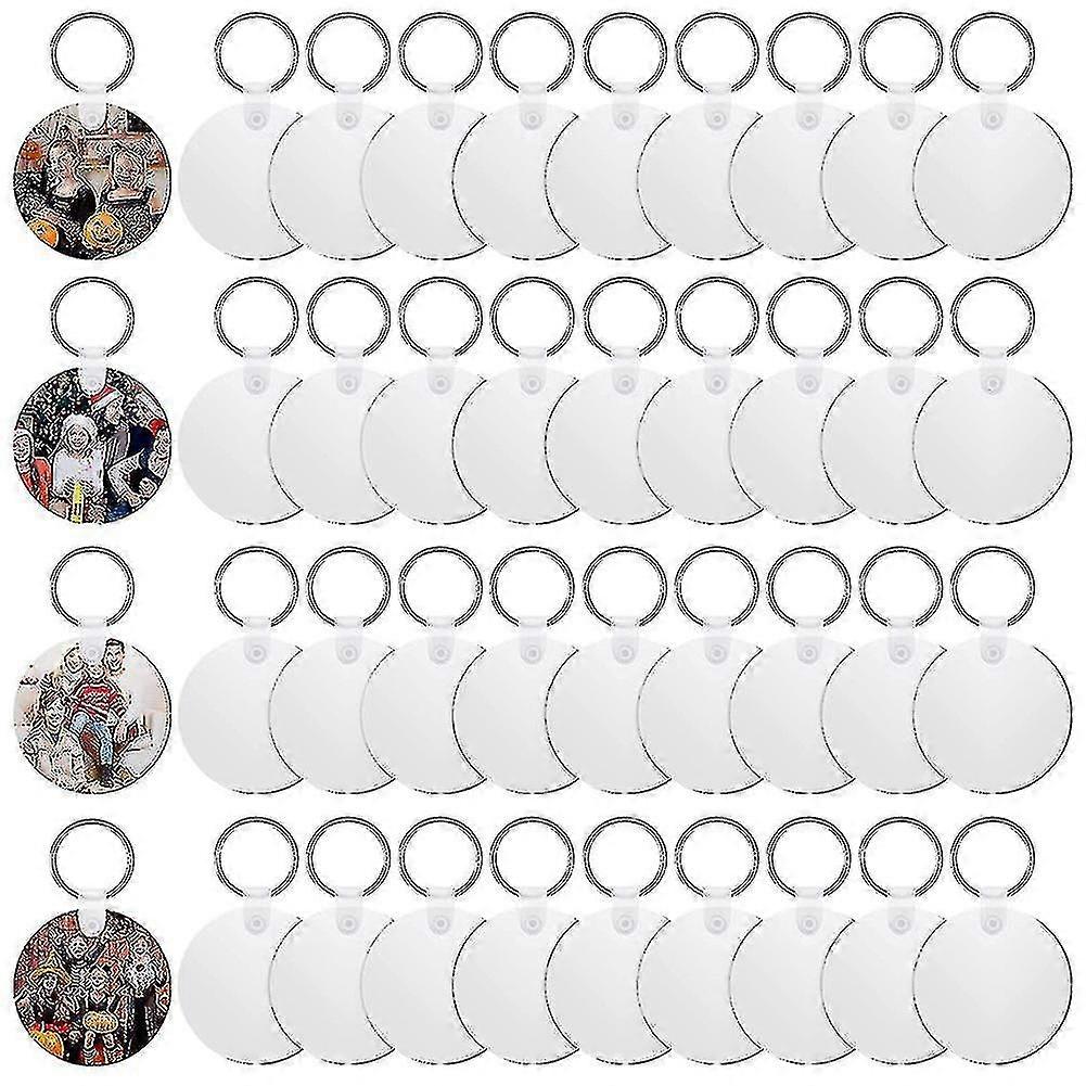 36 Pcs Sublimation Blank Keychains Kits With Heat Transfer Keychain