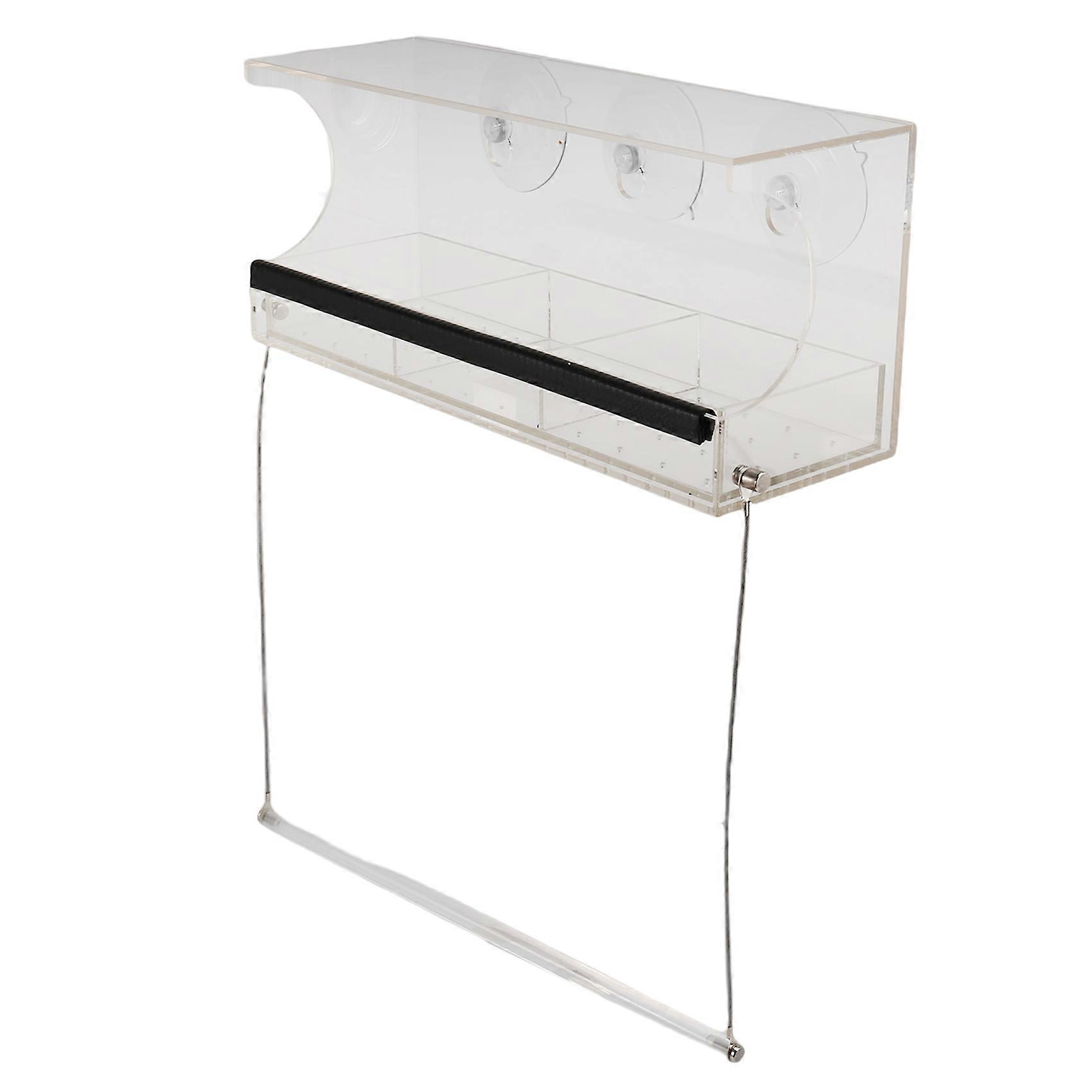 Window Bird Feeder Removable Seed Tray with Strong Suction Cups Drainage Holes for Up-Close Indoor