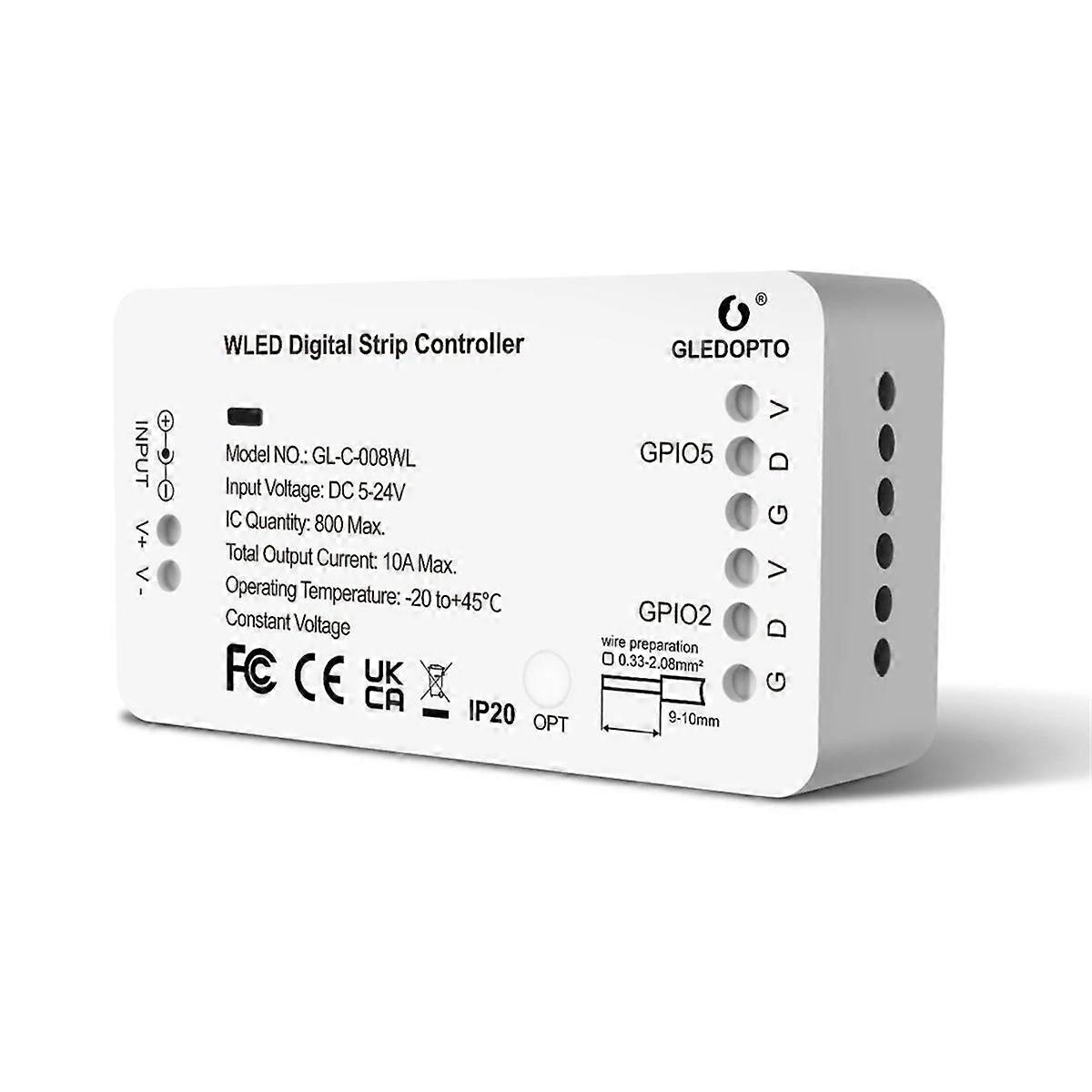WLED RGB RGBW Digital Strip Controller unterstützt WS2811 SK6812 SM16703P WS2812B APP Web MQTT und Homeassistan Control