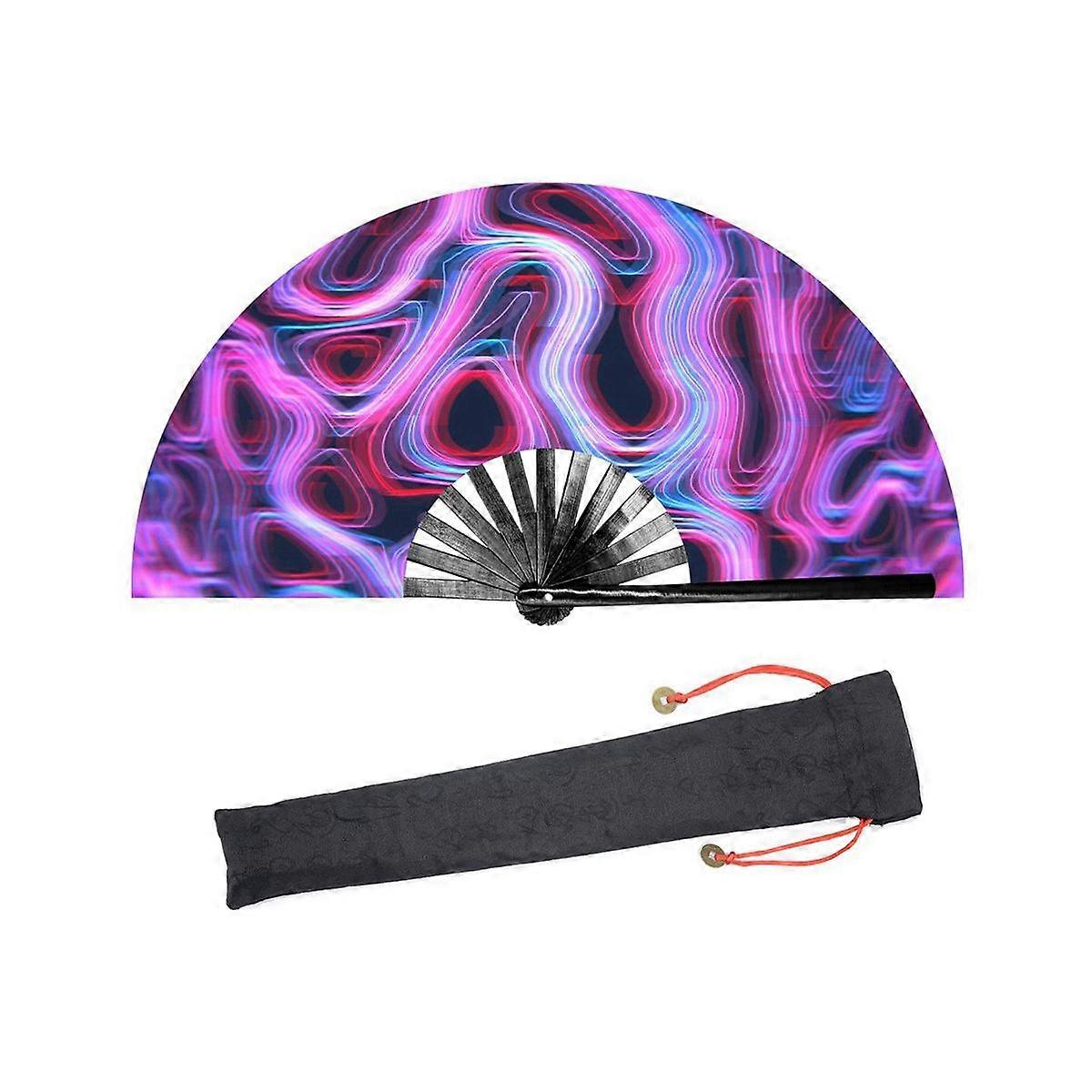 Raves Folding Hand Fan for Women/Men Handheld Fan,for Performance,Decorations, Dance,Festival Party