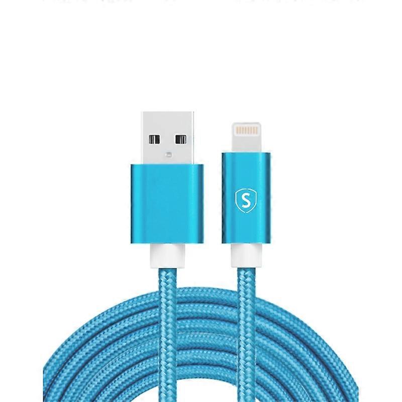 Cable USB a Lightning, 2.4A, 2m, Nylon - Azul