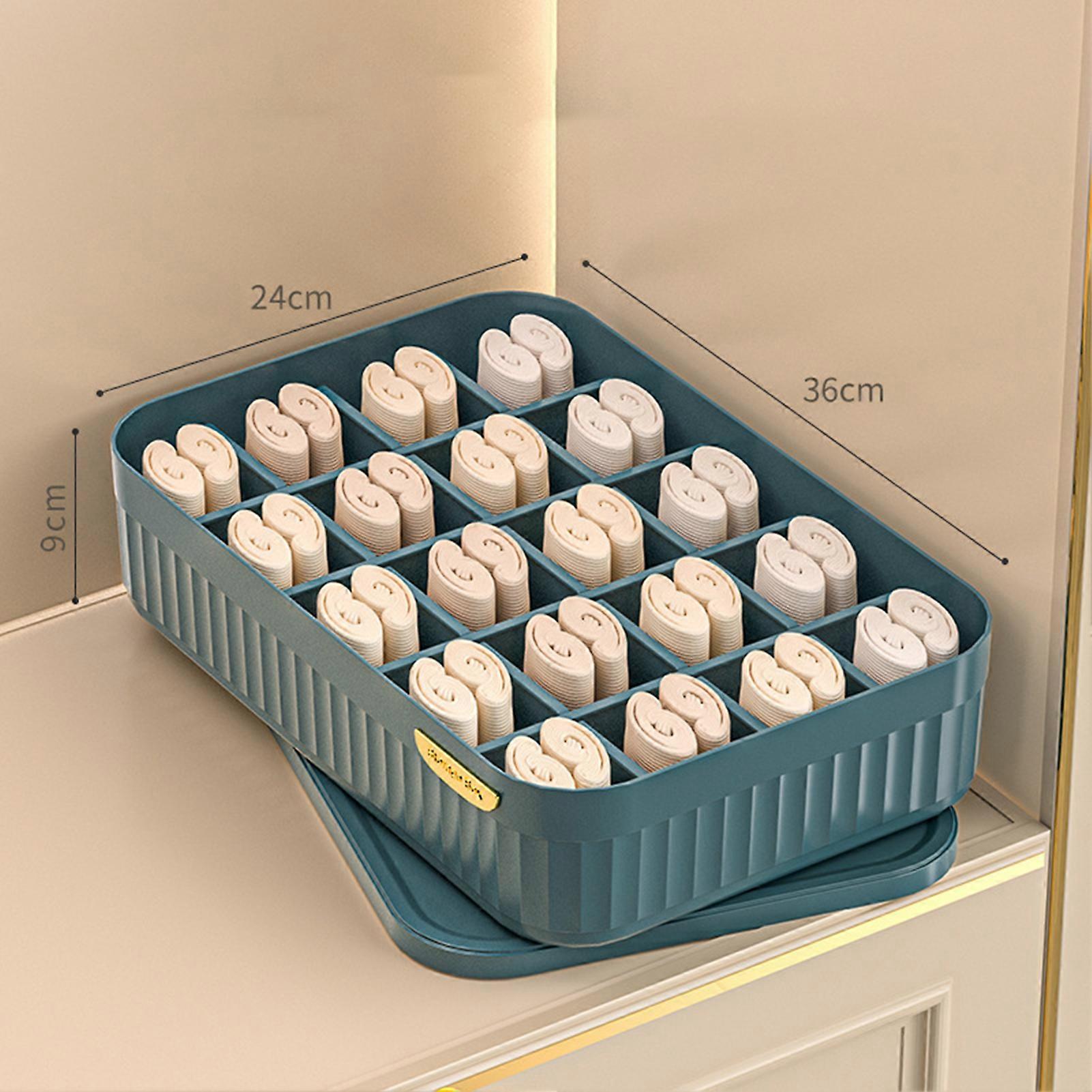 Stackable Plastic Sock Storage Box Clothes Storage Drawer Organizer for Shelves Drawers Laundry Room