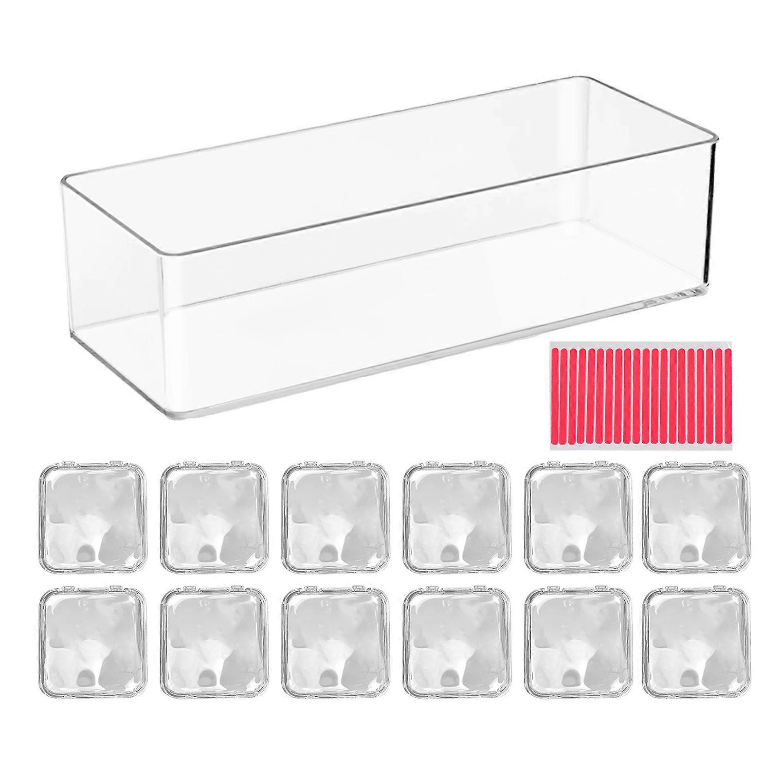 Wear Nail Organiser Clear Manicure Tips Protector Box Kit with Adhesive Tape for Home Salon Use