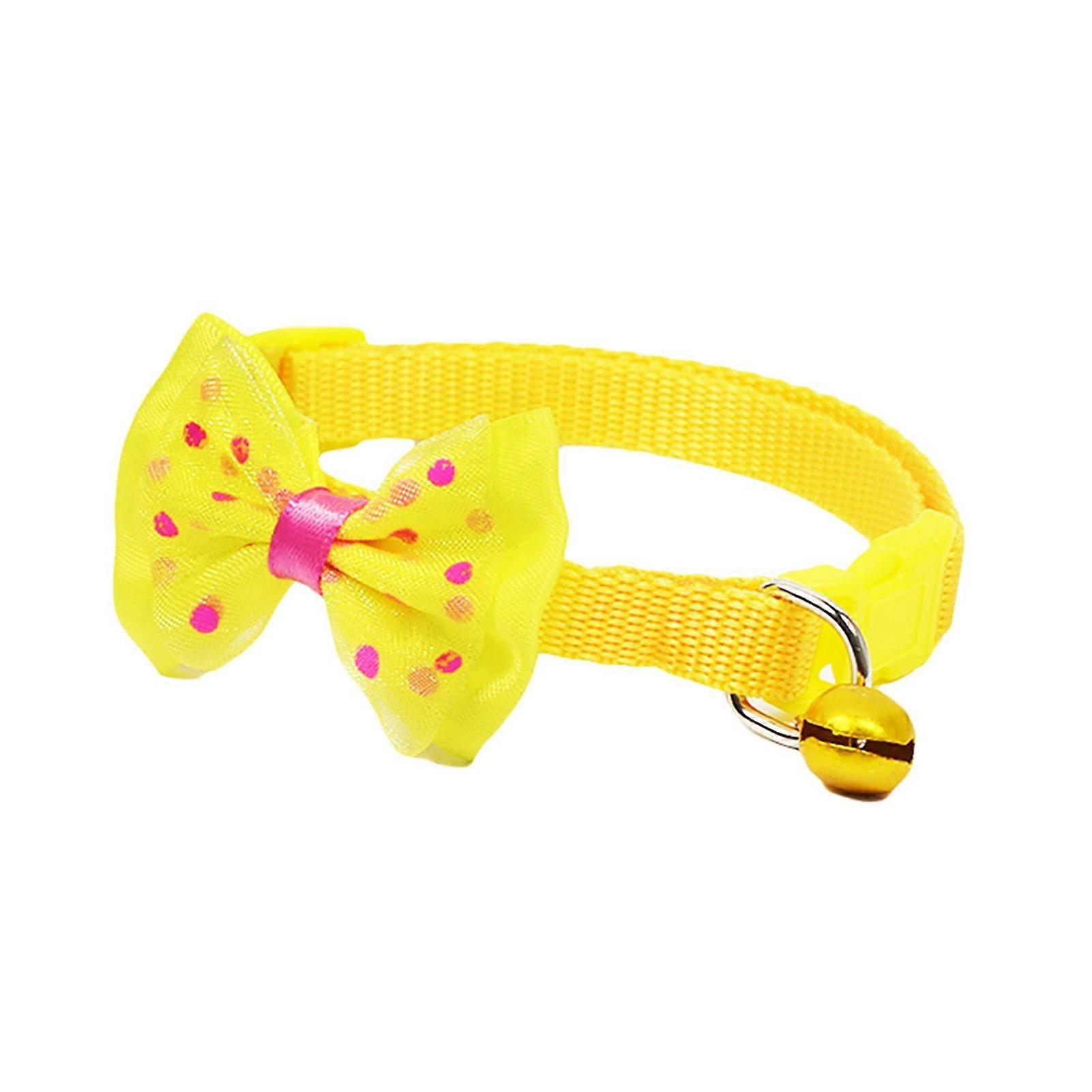 Ayarlanabilir Sevimli Bowknot Nokta Pet Yaka ile Bell Köpek Yavrusu Kediler Yürüyüş Eğitimi için Boyun Askısı