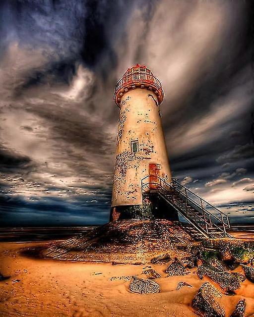 5D كامل دي الماس الفسيفساء منارة الماس اللوحة الشاطئ كروس غرزة شاطئ البحر البيت الماس التطريز البحر ديكور المنزل