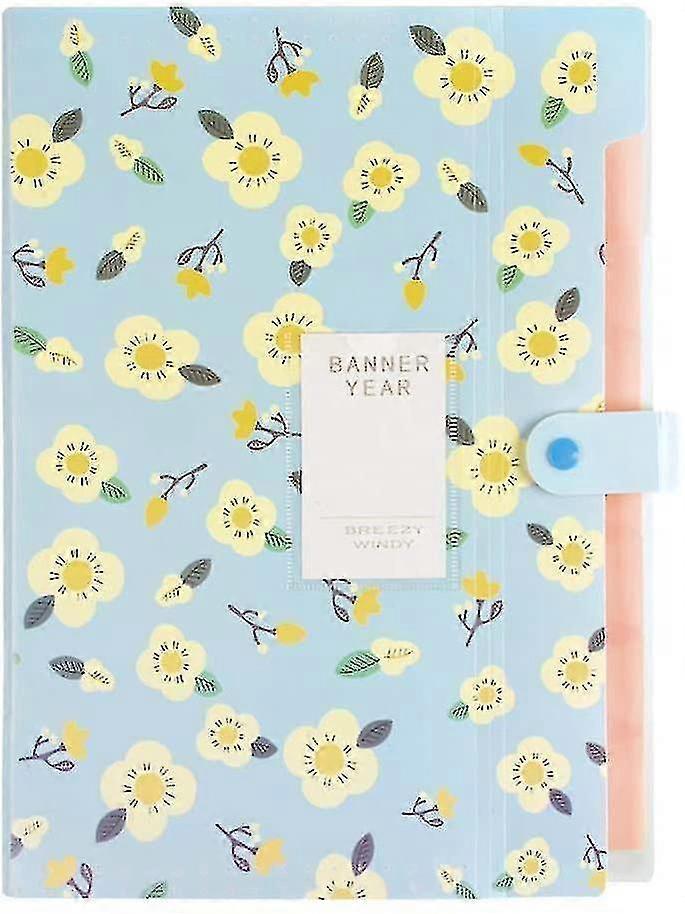 8 Pockets Expanding Document File Folders A4 File Organizer Flower Style
