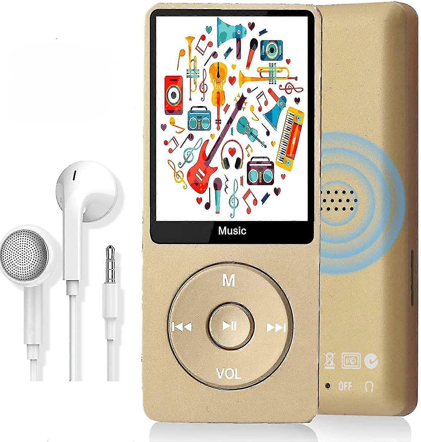 Mp3 Player With Built-in Speakers For Video Playback (8gb Gold)