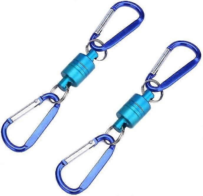 2pcs Fishing Tools Aluminum Shell, Strong Magnetic Fly Fishing Net Release Holder And Durable Aluminum Alloy Buckle