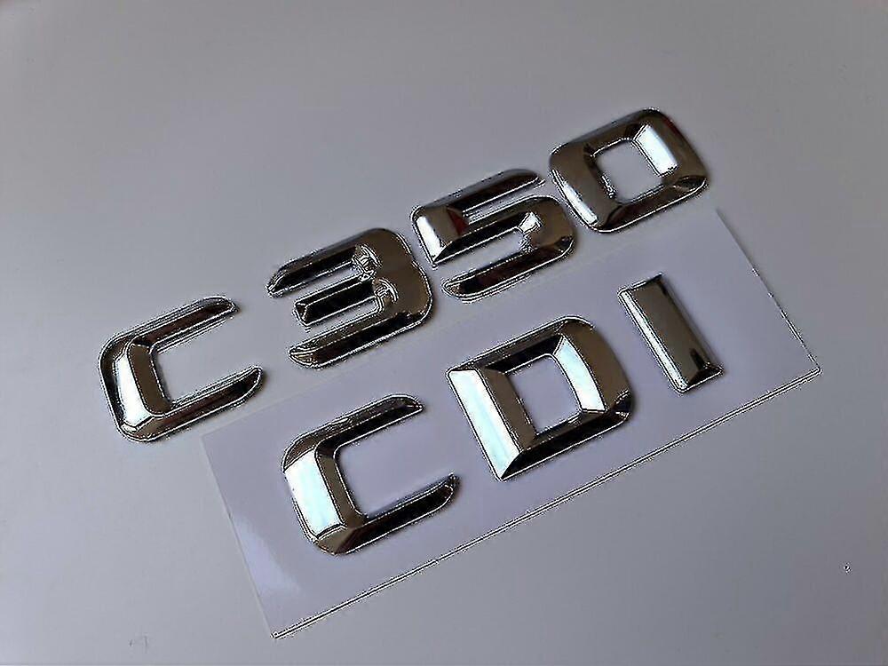 C350 Cdi فضي / كروم رقم الحرف شارة التمهيد الخلفي شعار الفئة C مرسيدس