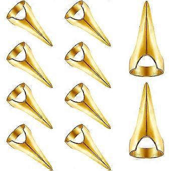 10pcs Haarscheitel Nägel, Haarscheitel Nägel Haare Auswahl Werkzeuge Retro Fingerringe Haarschnitt Ringe (Farbe: Gold)