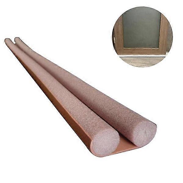 Door Draft Excluder: Brown Insulating Cold Air Stopper