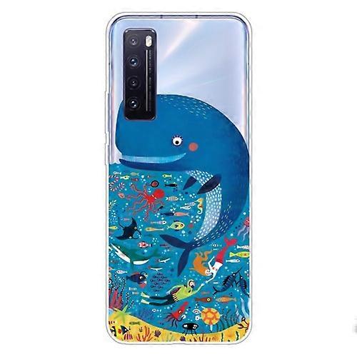 For Huawei nova 7 5G Shockproof Painted TPU Protective Phone Case