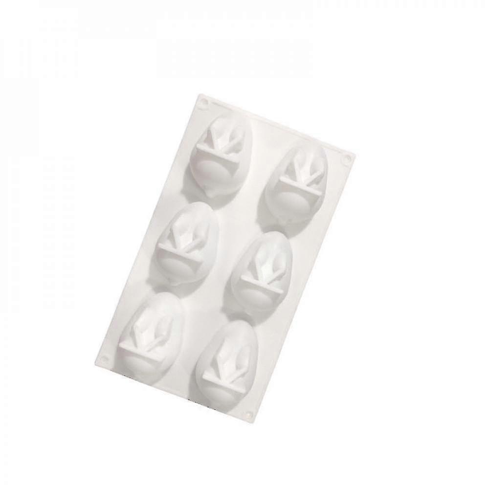 6-hole Small White Rabbit Shape Silicone Mold