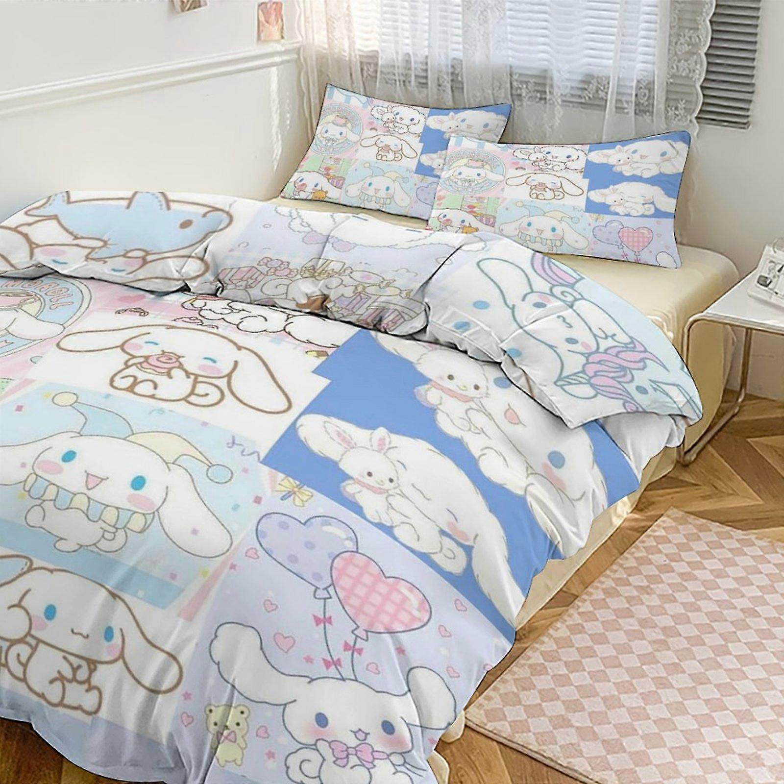 a2519 Bonito Cinnamoroll Personagem De Desenho Animado Capa De Edredão Conjunto De Cama 3D Dos Desenhos Animados Impresso Confortável E Macio Conjunto De Cama Decoração Do Quarto para Quarto jfr2519