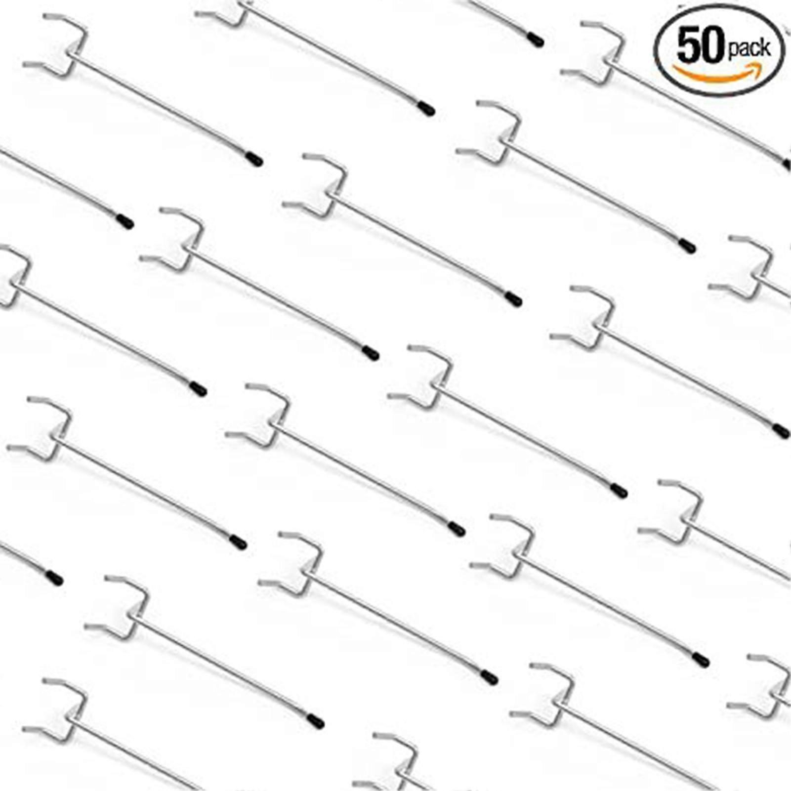 50-Piece Pegboard Hooks Wall Storage Tool for Display Board Garage Organization