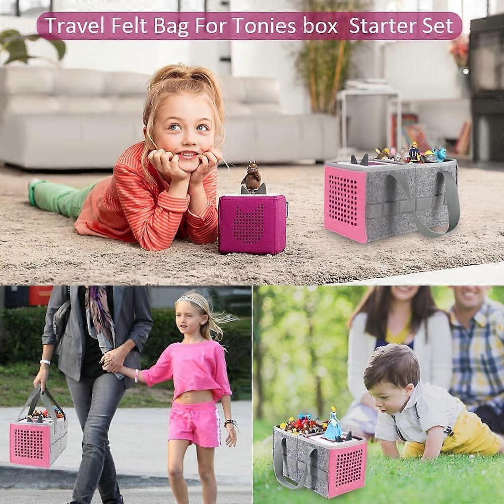 Sac De Rangement Et Transport Pour Toniebox - Gris/Bleu - Pour Kit Démarrage + 30 Figurines