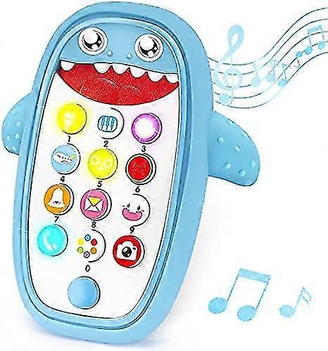 Baby Cell Phone Toy With Removable Teether Case, Light Up, Music & Adjustable Volume