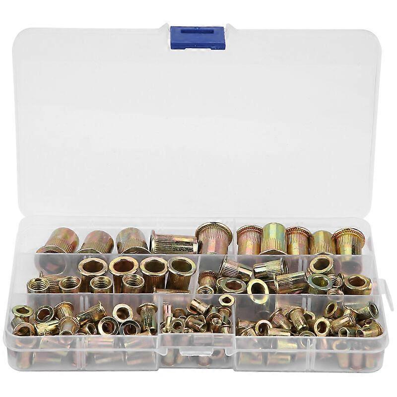150pcs M3/M4/M5/M6/M8/M10/M12 Carbon Steel Flat Head Threaded Blind Rivet Nut Insert Rivnut