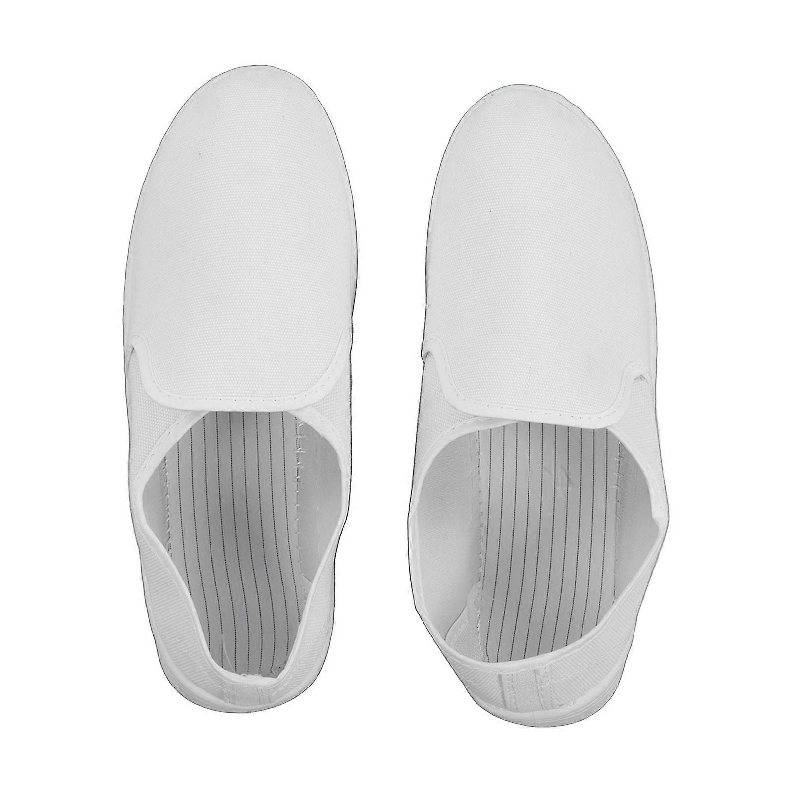 Static Proof Shoes PVC Canvas Safe Comfortable for Electronics Factory Dust Free Workshop White 37