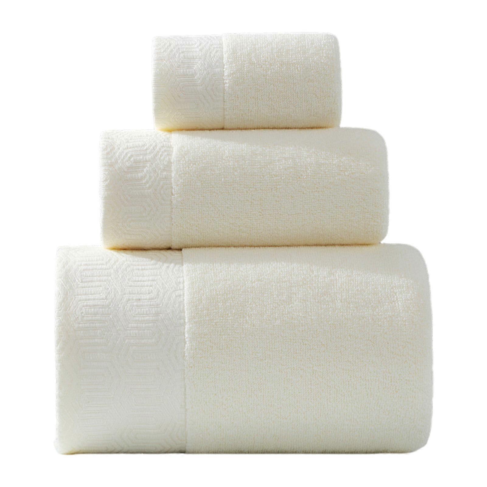 3Pcs/Set Towel Set Includes 1 Bath Towels 2 Hand Towels Different Size Cotton Highly Absorbent Cotton Anti-Shrinkage Home Hotel Kitchen Towels