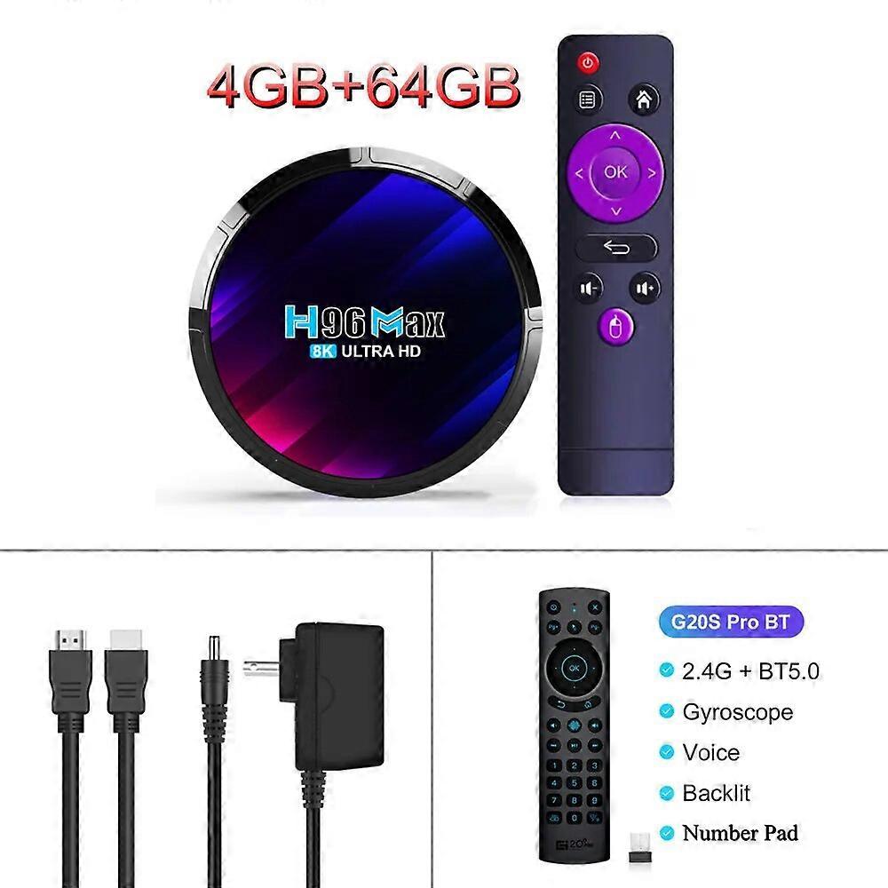 H96 Max Android 13 RK3528 TV Box 4K 8K 64GB 4GB 2.4G/5G WIFI-6 BT5.0 Media Player Tvbox TVs Receiver 2023 PK Android 12