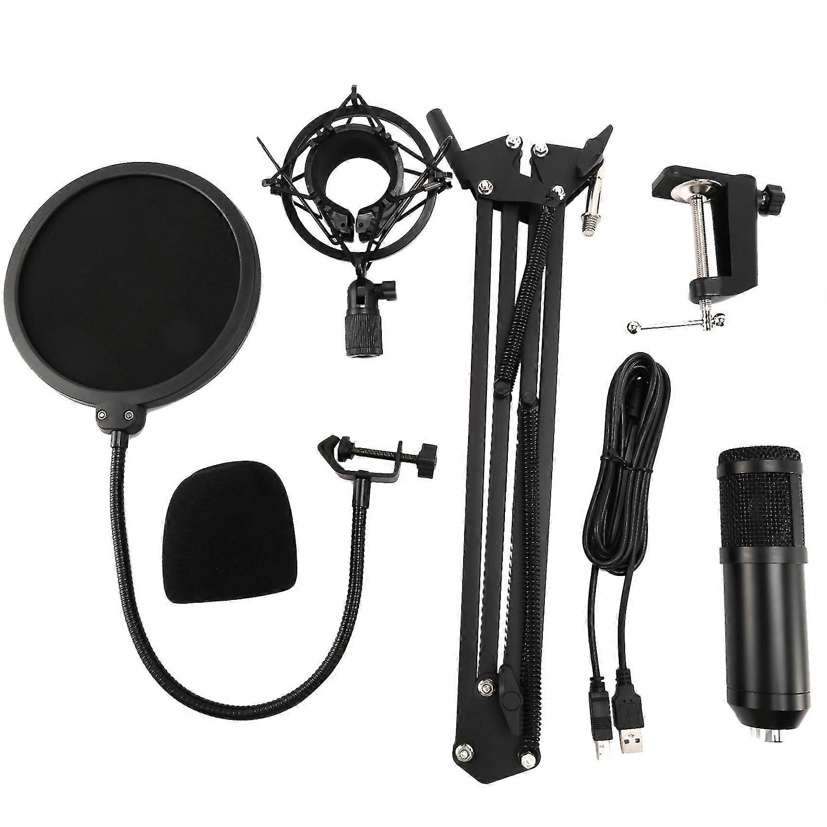 Usb Condensator Microfoon, 192khz/24bit Professional Pc Streaming Podcast Cardioïde Microfoon Kit Fo