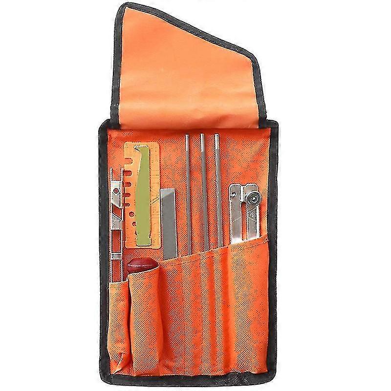 10pcs Chainsaw Sharpener File Kit,wood Handle,files,depth Gauge,round Files,filing Guide compatible