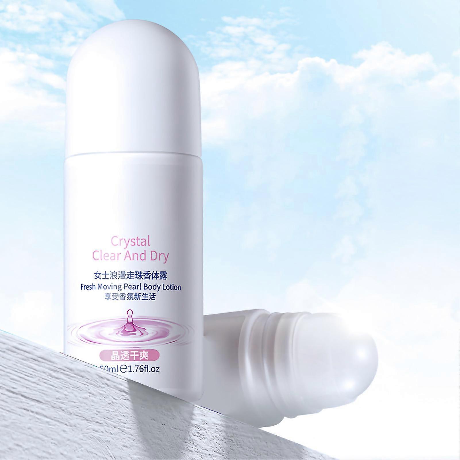 50ml Roll On Deodorant Liquid Underarm Cool Refreshing Roller Deodorant Dry Odor Free Sweat FreeWomen Clear and Dry