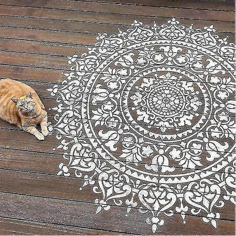 Mandala Auxiliary Painting Template Large Reusable Stencil For Floor Wall Tile Fabric Furniture