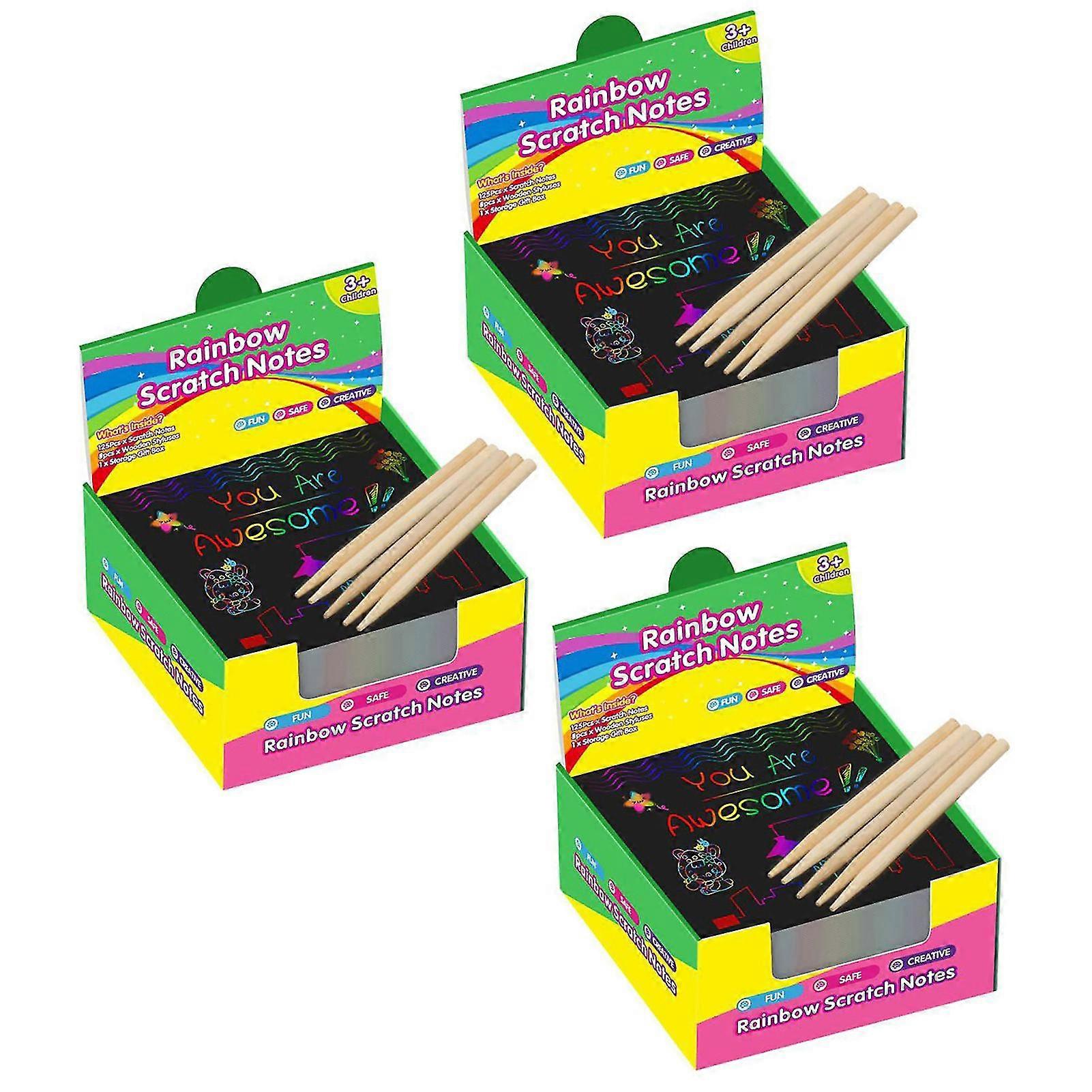 Children's Paper Arts Set Drawing Activity Multi Color Scratch Off Card For Children Diy Craft