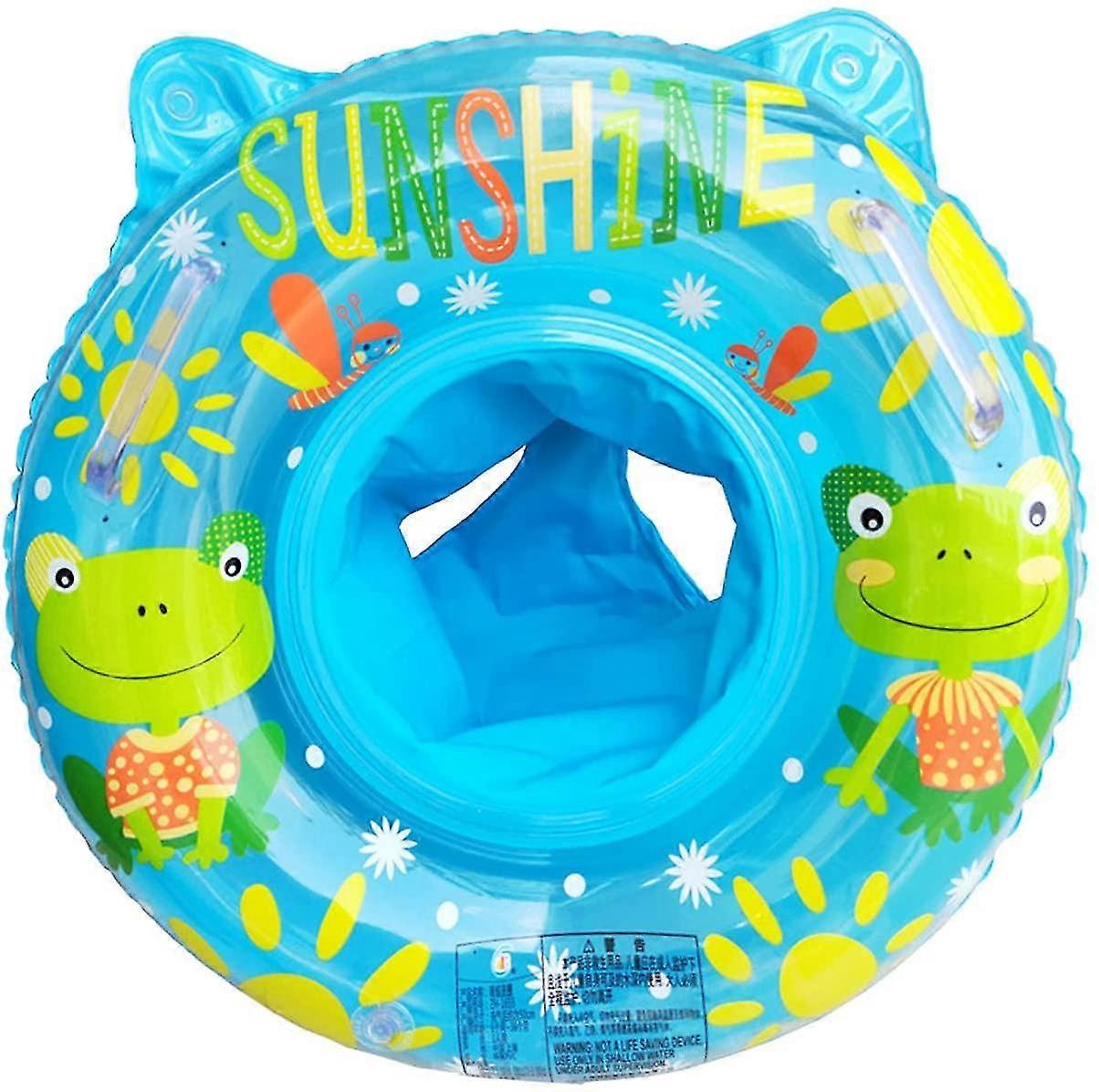 Simring Float, Uppblåsbar simring med säte för / Barn 6-36 månader, 50cm (Groda)