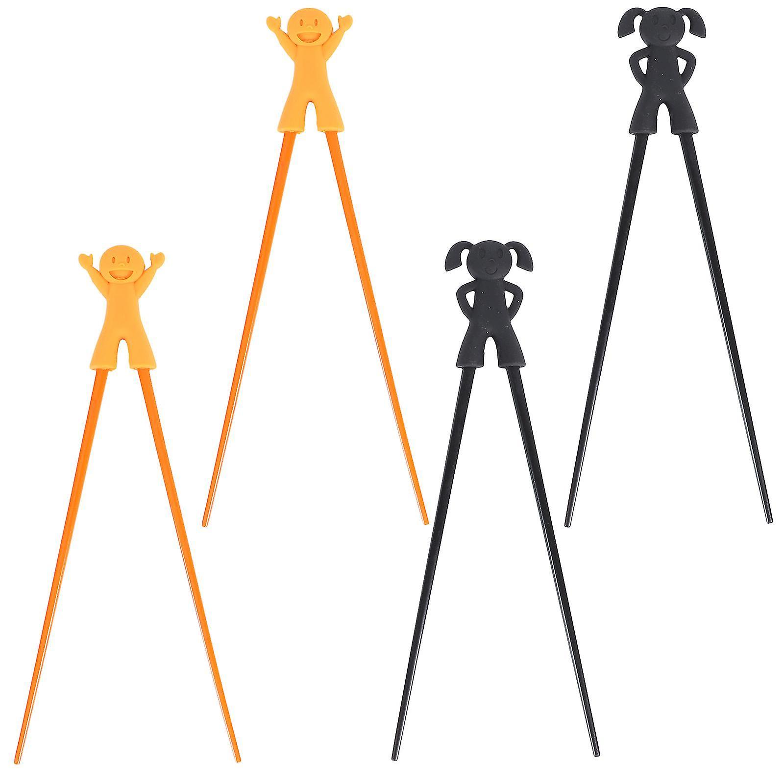 4 paria sarjakuvaharjoittelusyömäpuikkoja lasten syömäpuikot lasten syömäpuikko-apulainen