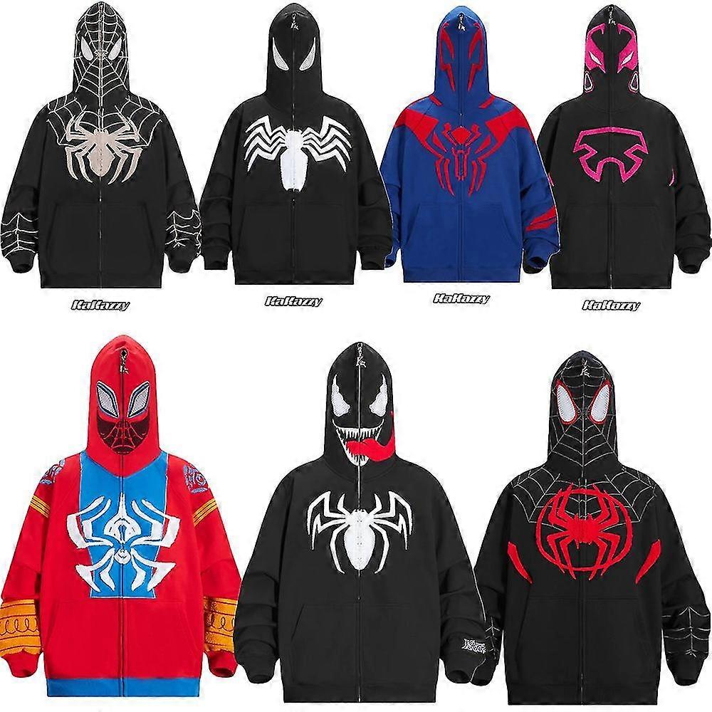 Marvel Series Viagem no Tempo Homem-Aranha Halloween Cosplay com capuz Zipper Sweatshirt Masculino Outono e Inverno Jaqueta Z