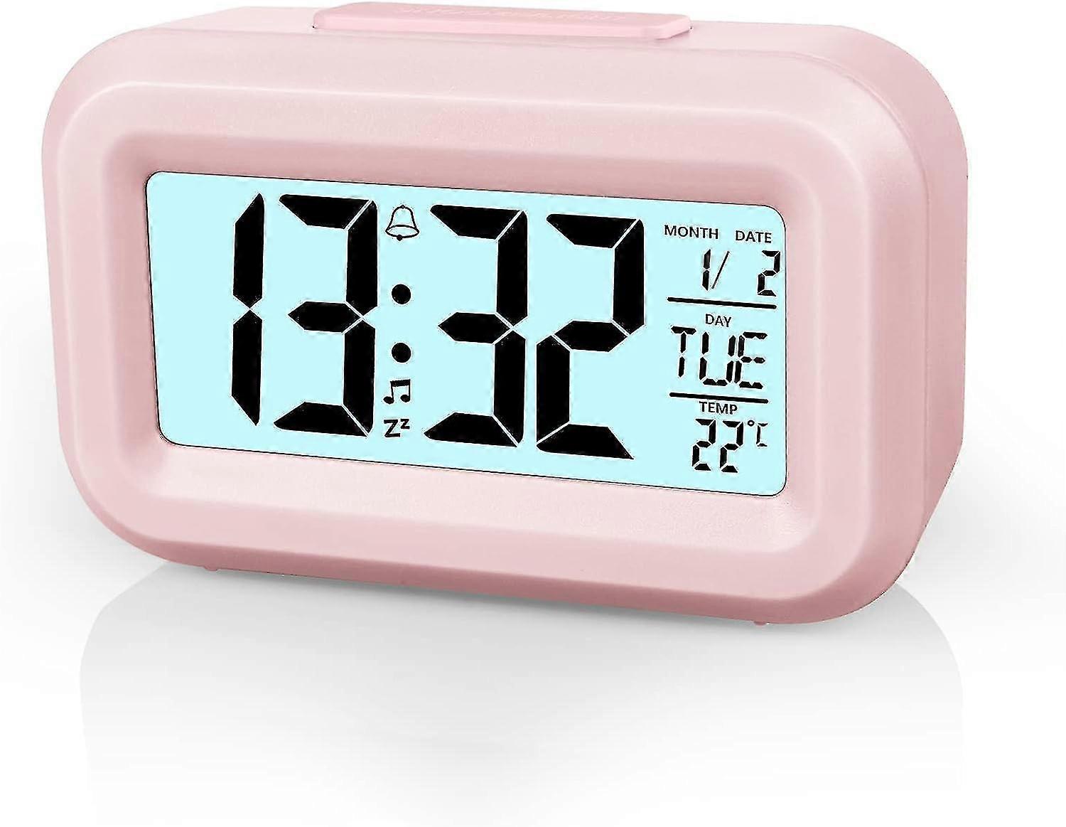 Despertador Digital de cabeceira, Led Display Clocks com soneca ajustável 12/25hr, temperatura, data, temporizador, Relógios de alarme de controle de luz-YNP