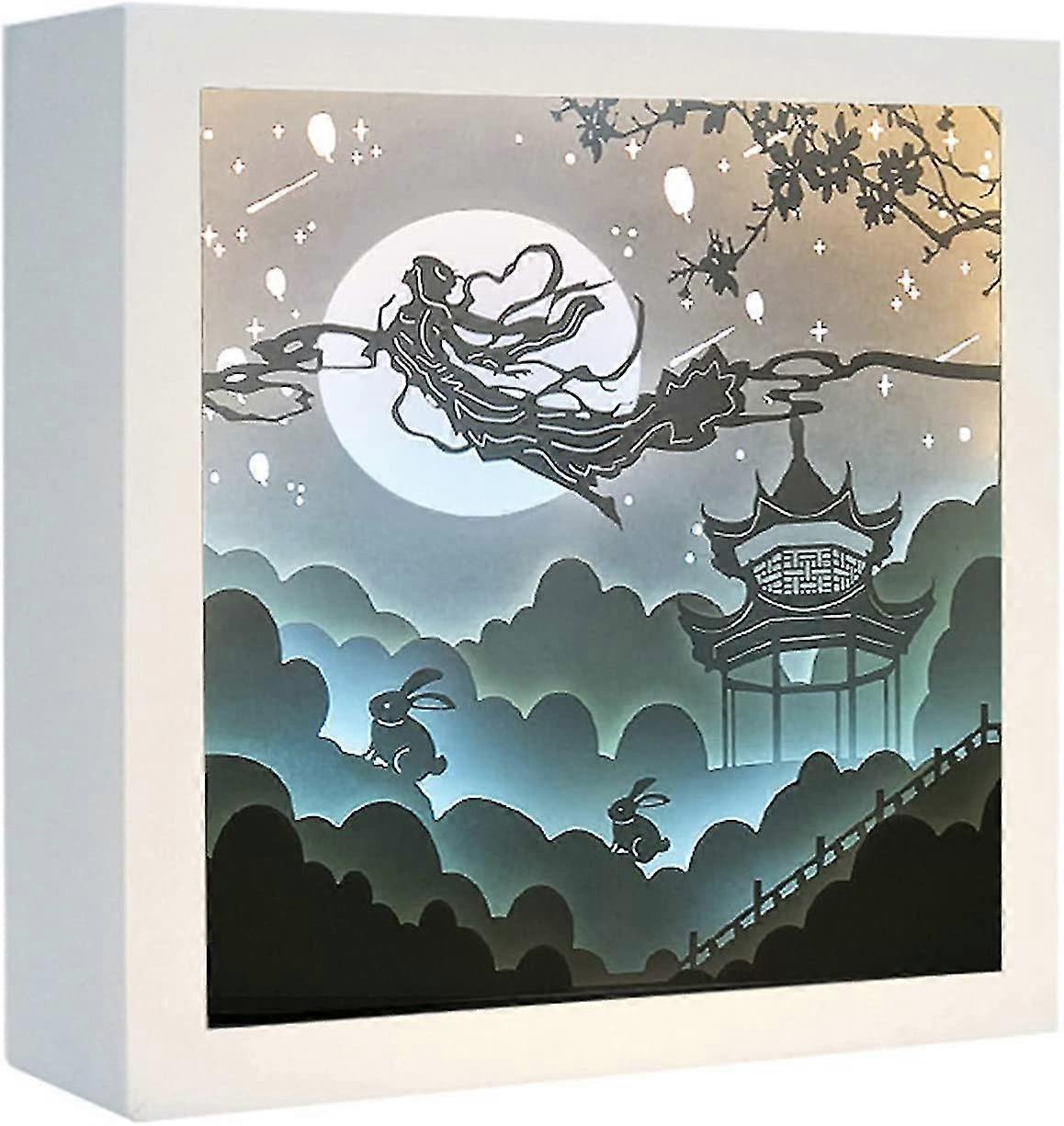 2023 - Creative Table Lamp, Night Light 3d Light And Shadow Paper Carving Lamp Ornaments, Papercut