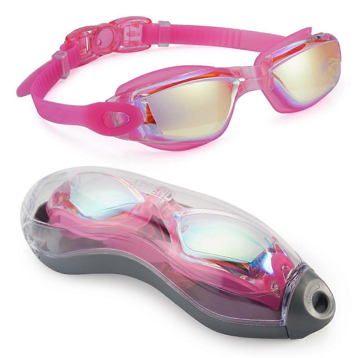 Swimming Goggles for Swimming Pool HD Diving Goggles Adult Anti-fog Swimming Goggles with EarplugsPink