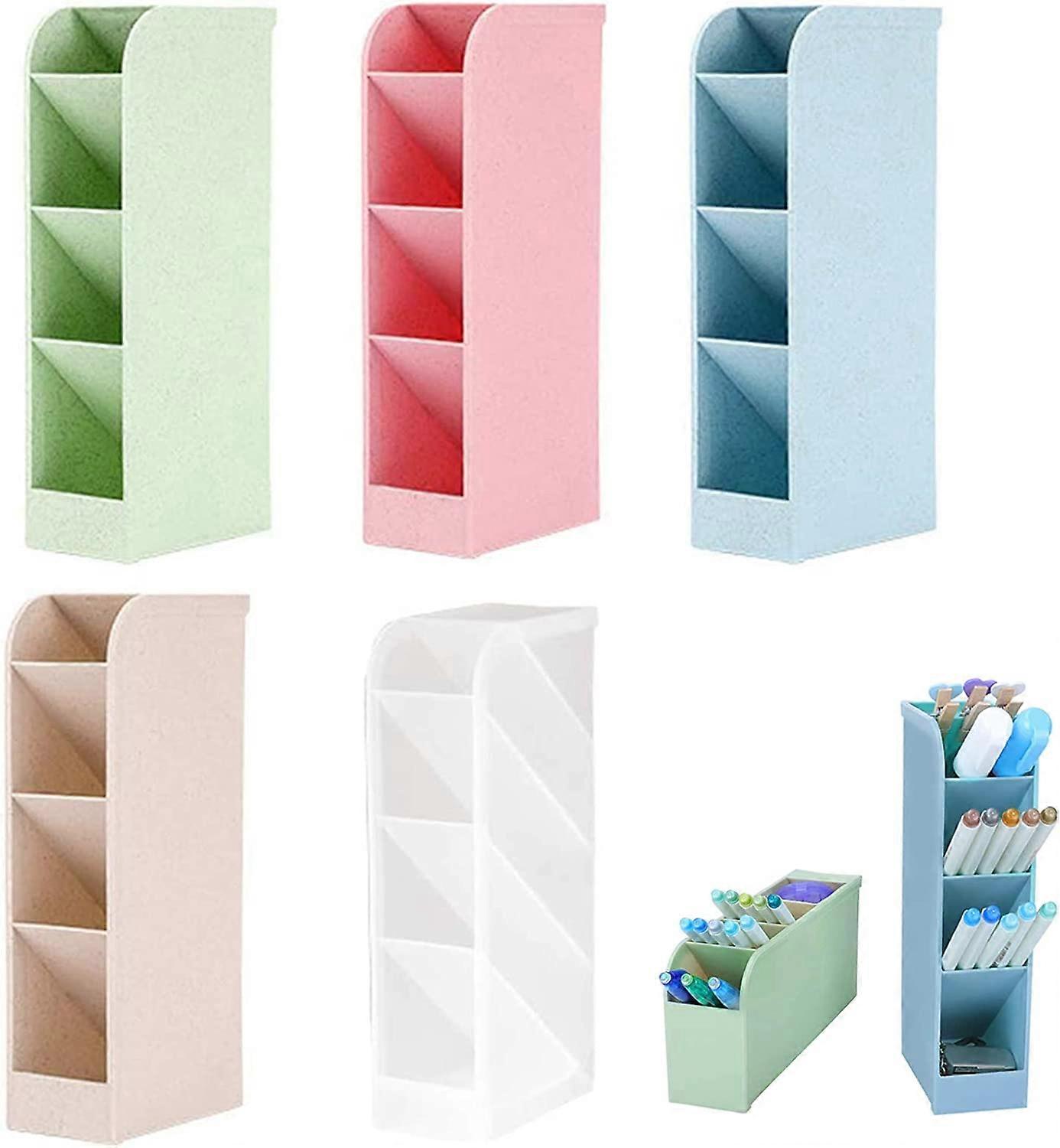 5 Pcs Storage Box Pen Holder Box Pen Holder Stationery Organizer Pen Holder Office Supplies For Shelf Storage Pen Holder Multi Grid