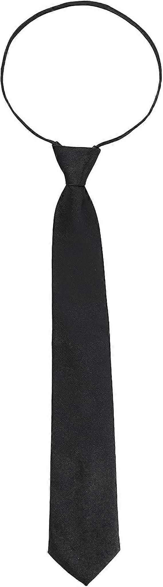 Svarta män för pojkar Clip-on Slipsar Enfärgad Enhetlig Förjusterbar Slips För Examen Bröllop Man