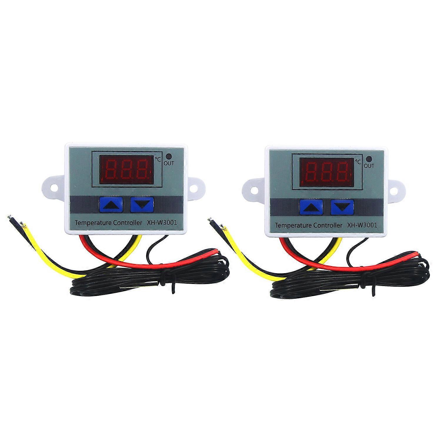 2Pcs 110-220V Ac Digital Led Temperature Controller Xh-W3001 for Incubator Cooling Heating Switch Thermostat Ntc Sensor
