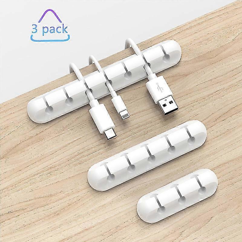 White Cable Holder Cable Clamps Cable Management, 3 Pack Cable Clips Cable Management Cable Organizer Cable Management For