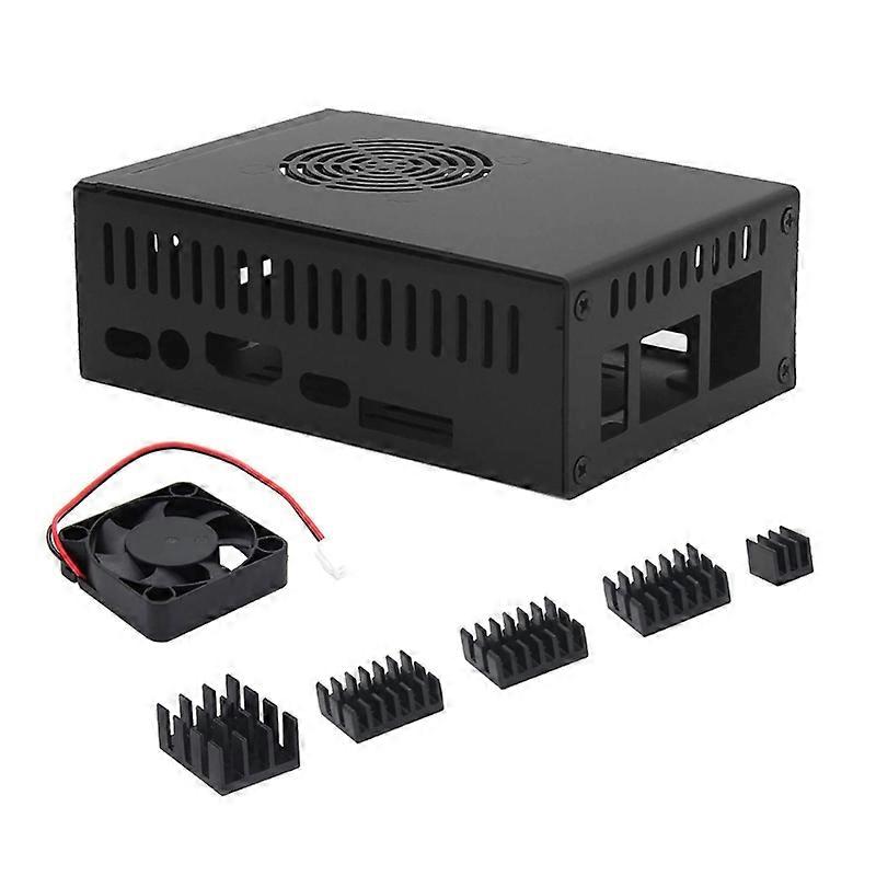 Metallgehäuse-Box mit Lüfter für Orange Pi 5 unterstützt M2 NVMe SSD 2280