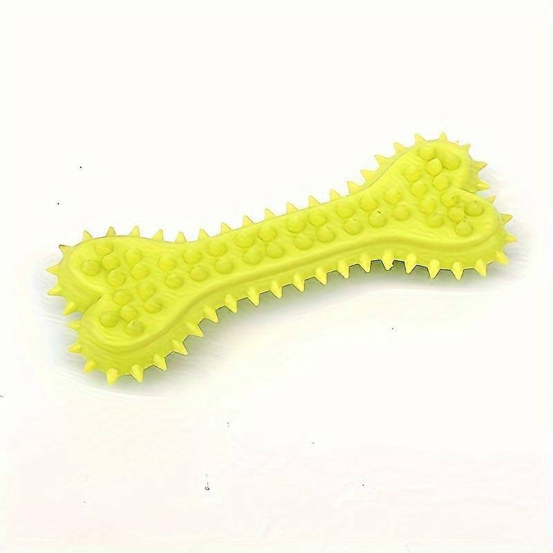Interactive Bone-Shaped Dog Chew Toy For Teeth Cleaning - Durable Rubber Toothbrush Stick For Small Breeds, Cartoon Design
