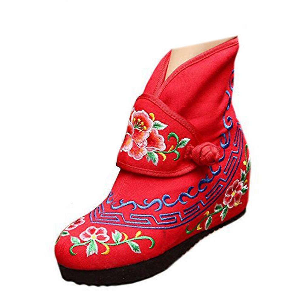 Bottes courtes en toile brodée, chaussures en tissu ancien de Pékin