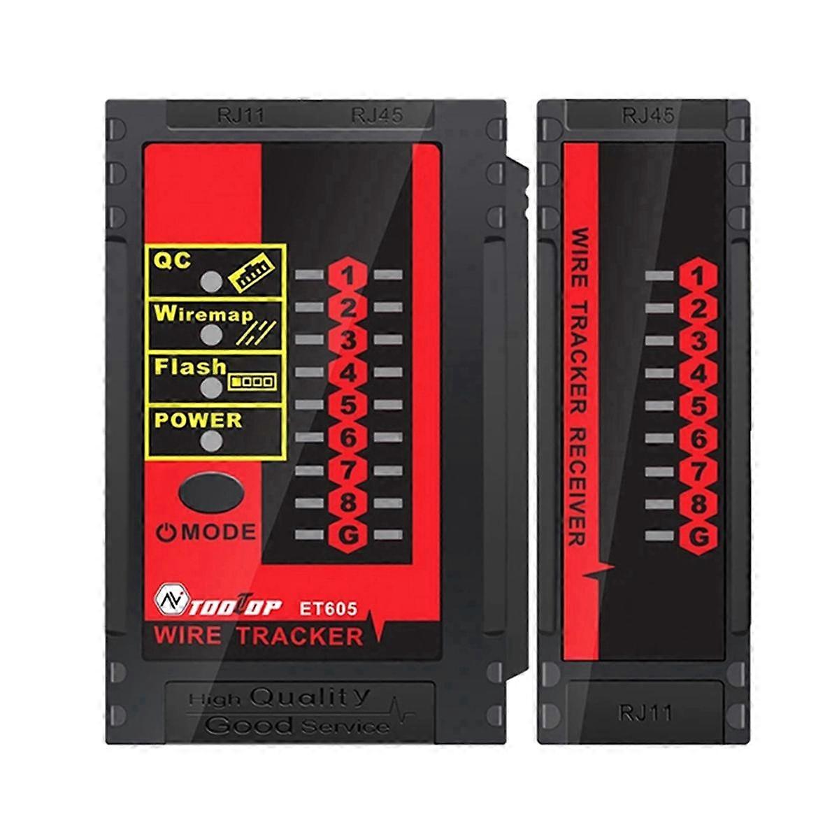 ET605 Network Cable Tester POE QC LAN Cable Pairing Check Scan Cable Wiremap Cable Tester Tool Network Repair Detection