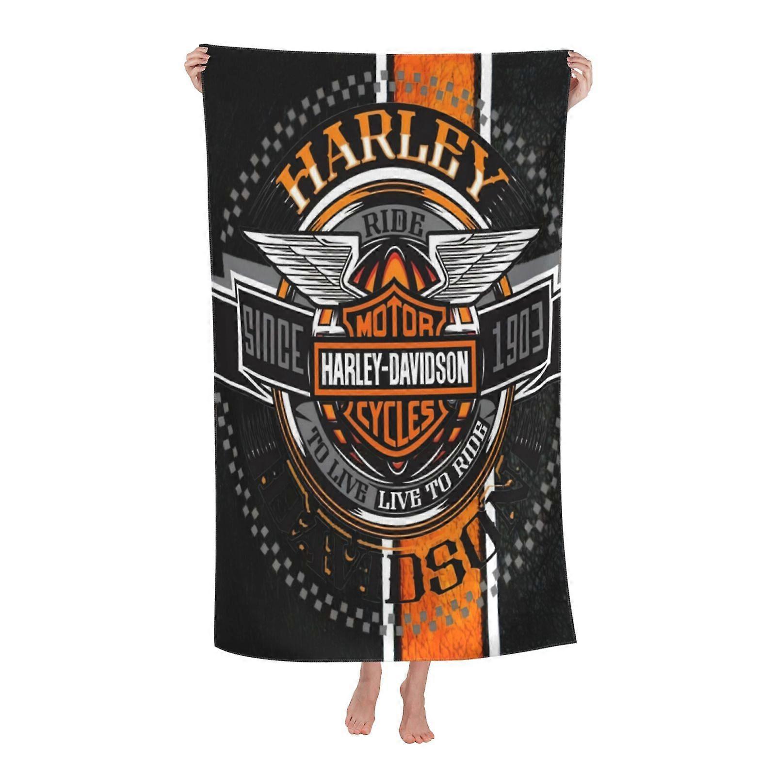 Harley Davidson-5 Serviette de bain Serviettes unisexes Serviette de mode Serviettes de plage en fibre superfine-DW669