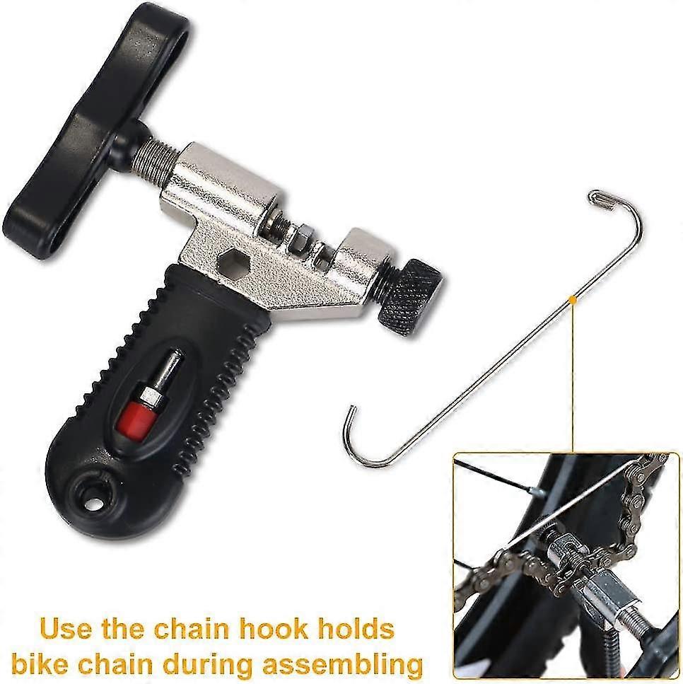 Bike Chain Repair Tool Kit, Bike Main Chain Pliers Remover And Chain Breaker Separator Cutter And Chain Wear Indicator Checker And Chain Missing Conne
