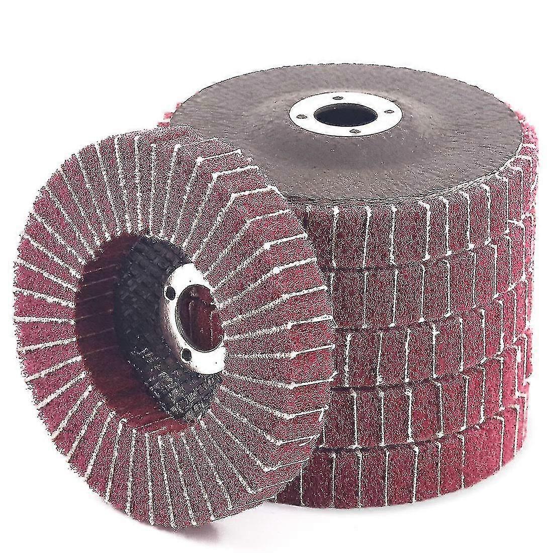 6pcs 4 Polegadas 240 Grit Red Nylon Fiber Flap Discs com lixa, perfeito para remover tinta & inoxidável