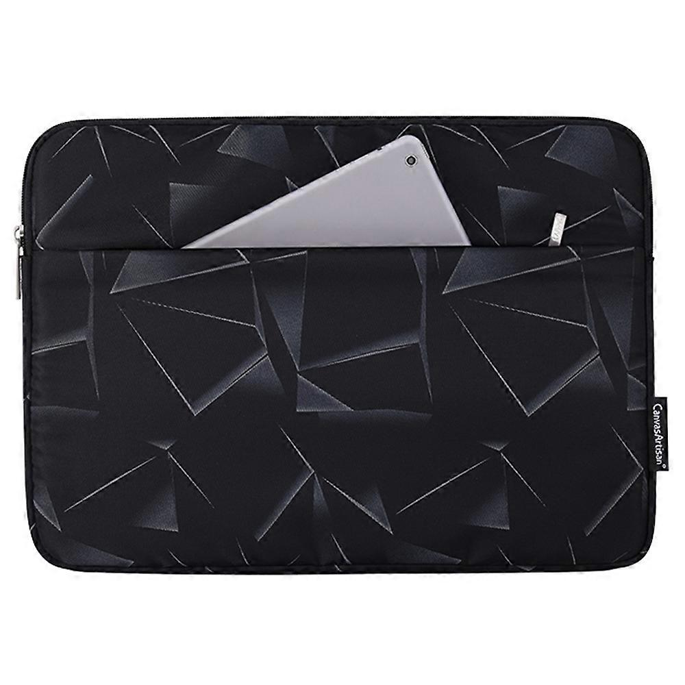 CANVASARTISAN H6-11 Portable Sleeve Bag with Outer Pouch for 15-inch Laptops Triangle Geometric Pattern Printed Carry Case Notebooks Bag