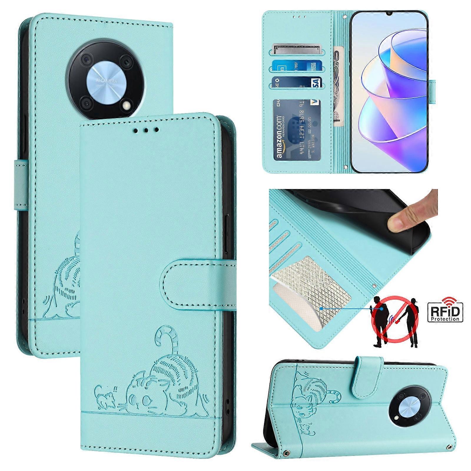 Cat Rat Embossed RFID Case For Huawei nova Y90